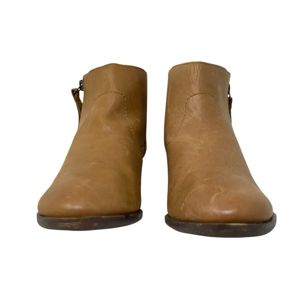 Lucky‎ Brand Tan Leather Blandre Side Zip Spring Ankle Booties